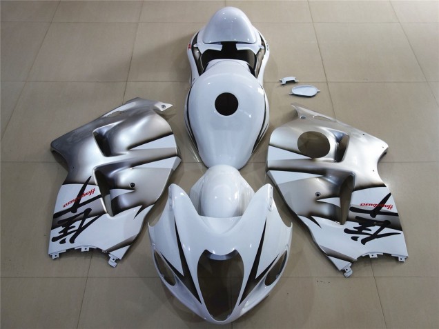 1997-2007 Blanco & Plata Brillante Suzuki GSXR 1300 Carenado Moto 1997-2007 Blanco & Plata Brillante Suzuki GSXR 1300 Carenado Moto