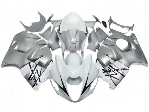 1997-2007 Estilo Plateado & Blanco Brillante OEM Suzuki GSXR 1300 Carenado Moto