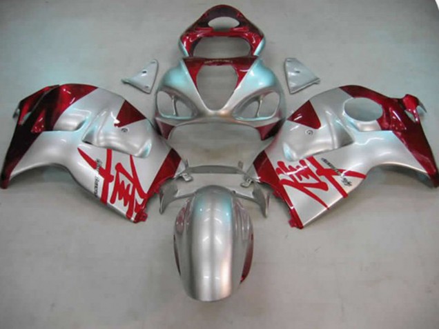 1997-2007 Plata & Rojo Suzuki GSXR 1300 Carenado Moto 1997-2007 Plata & Rojo Suzuki GSXR 1300 Carenado Moto