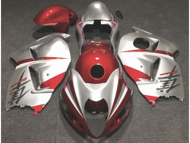 1997-2007 Rojo Brillante & Plata Suzuki GSXR 1300 Carenado Moto