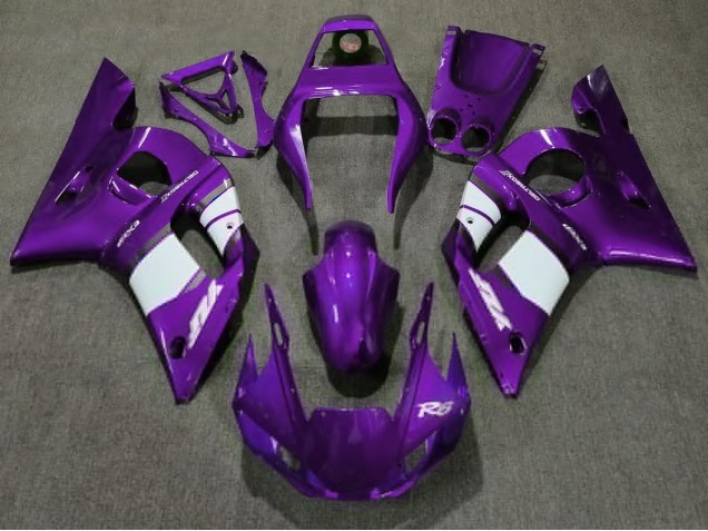 1998-2002 Morado Intenso & Blanco Yamaha R6 Carenado Moto 1998-2002 Morado Intenso & Blanco Yamaha R6 Carenado Moto