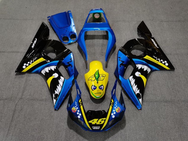 1998-2002 Tiburón Azul & Amarillo Yamaha R6 Carenado Moto