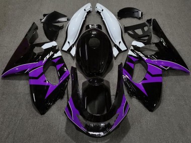 1998-2007 Negro Brillante Morado & Blanco Yamaha YZF600 Carenado Moto