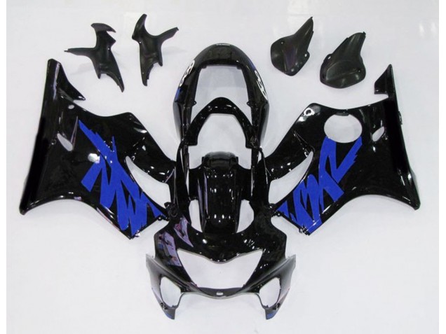 1999-2000 Negro Brillante & Azul Honda CBR600 F4 Carenado Moto 1999-2000 Negro Brillante & Azul Honda CBR600 F4 Carenado Moto