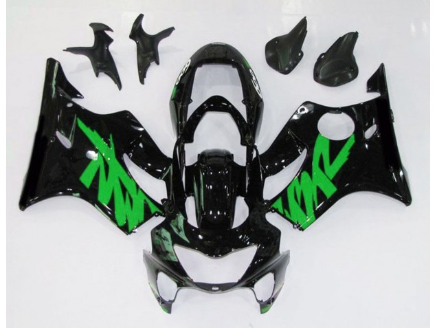 1999-2000 Negro Brillante & Verde Honda CBR600 F4 Carenado Moto 1999-2000 Negro Brillante & Verde Honda CBR600 F4 Carenado Moto