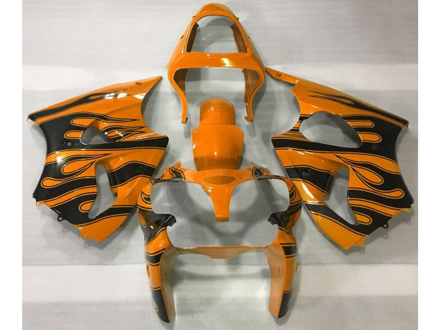 2000-2002 Naranja & Negro Llama Kawasaki ZX6R Carenado Moto 2000-2002 Naranja & Negro Llama Kawasaki ZX6R Carenado Moto