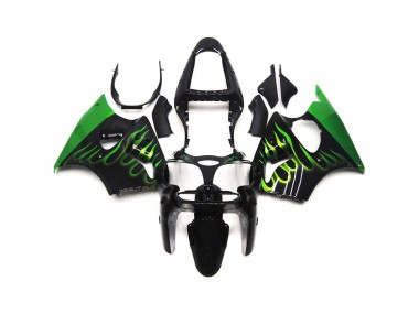 2000-2002 Verde Brillante Llama Liso Kawasaki ZX6R Carenado Moto