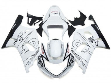 2001-2003 Blanco Brillante Corona & Negro Suzuki GSXR 600-750 Carenado Moto