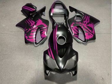 2001-2003 Cráneo Negro Mate & Rosa Honda CBR600 F4i Carenado Moto
