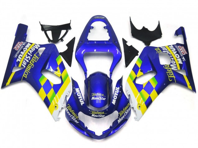 2001-2003 Movistar Azul Brillo Suzuki GSXR 600-750 Carenado Moto 2001-2003 Movistar Azul Brillo Suzuki GSXR 600-750 Carenado Moto