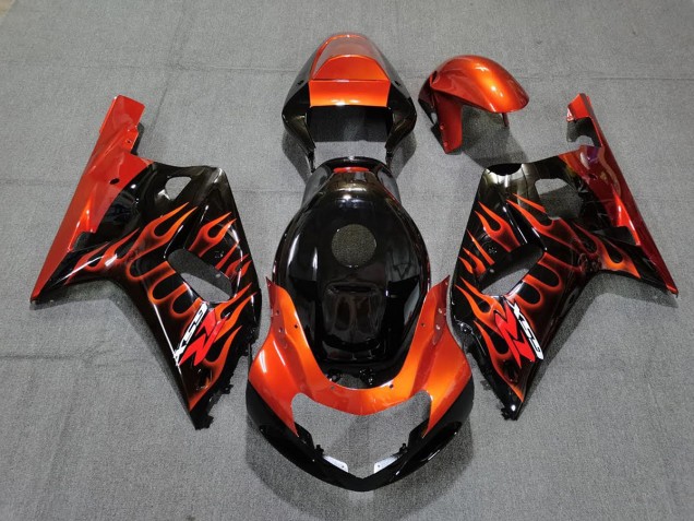 2001-2003 Negro Brillante & Naranja Suzuki GSXR 600-750 Carenado Moto 2001-2003 Negro Brillante & Naranja Suzuki GSXR 600-750 Carenado Moto