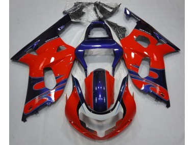 2001-2003 Rojo Brillante & Azul Suzuki GSXR 600-750 Carenado Moto