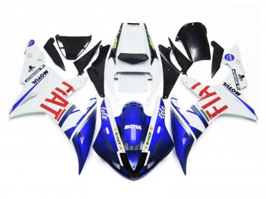 2002-2003 Blanco Brillante & Azul Fiat Yamaha R1 Carenado Moto