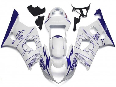 2003-2004 Blanco Corona Estilo Personalizado Suzuki GSXR 1000 Carenado Moto