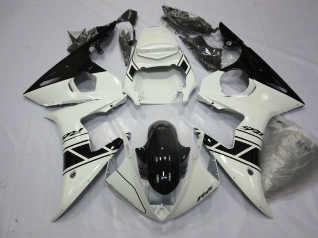 2003-2004 En Blanco & Negro Yamaha R6 Carenado Moto
