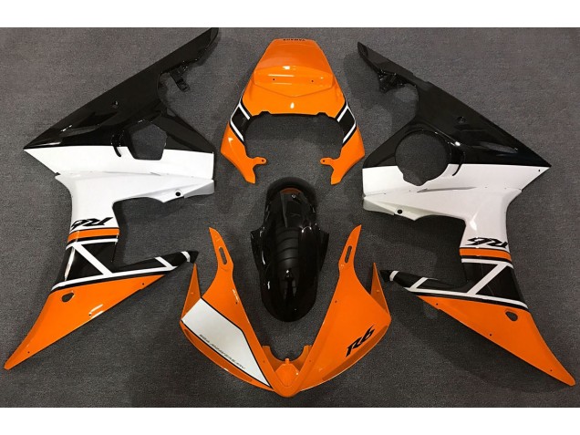 2003-2004 Naranja Blanco & Negro Yamaha R6 Carenado Moto
