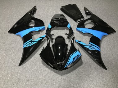 2003-2004 Negro Brillante & Azul Claro Yamaha R6 Carenado Moto