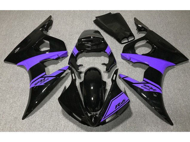 2003-2004 Negro Brillante & Morado Yamaha R6 Carenado Moto 2003-2004 Negro Brillante & Morado Yamaha R6 Carenado Moto