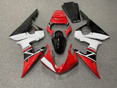 2003-2004 Rojo Blanco & Negro Yamaha R6 Carenado Moto