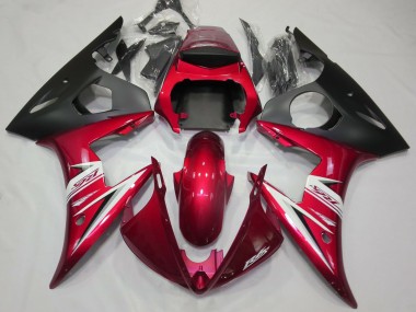 2003-2004 Rojo Brillante & Blanco Yamaha R6 Carenado Moto