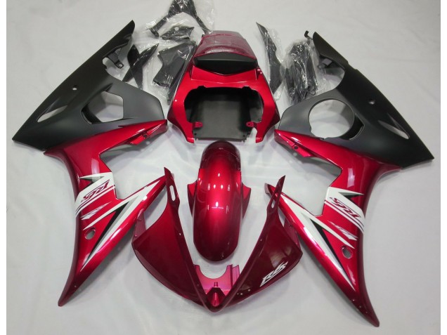 2003-2004 Rojo Brillante & Blanco Yamaha R6 Carenado Moto
