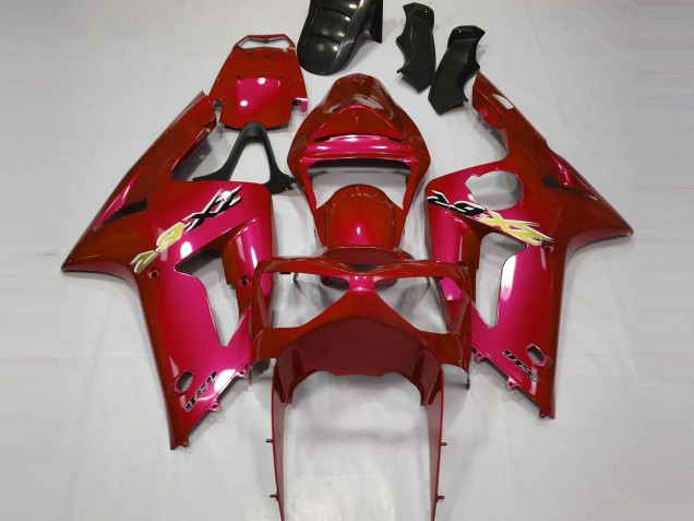 2003-2004 Rojo Caramelo Kawasaki ZX6R Carenado Moto 2003-2004 Rojo Caramelo Kawasaki ZX6R Carenado Moto