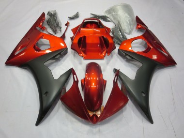 2003-2004 Rojo / Naranja Mate Yamaha R6 Carenado Moto