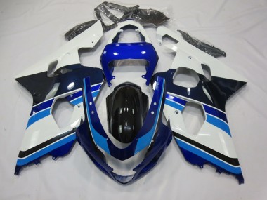 2004-2005 Azul Claro Blanco & Negro Suzuki GSXR 600-750 Carenado Moto