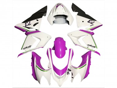 2004-2005 Blanco Brillante & Rosa Kawasaki ZX10R Carenado Moto