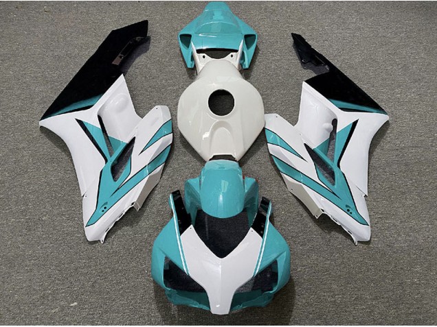 2004-2005 Blanco Cian & Negro Brillante Honda CBR1000RR Carenado Moto 2004-2005 Blanco Cian & Negro Brillante Honda CBR1000RR Carenado Moto
