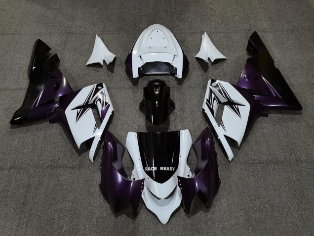 2004-2005 Blanco Púrpura & Negro Kawasaki ZX10R Carenado Moto 2004-2005 Blanco Púrpura & Negro Kawasaki ZX10R Carenado Moto