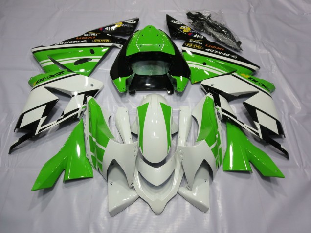 2004-2005 Blanco Verde Kawasaki ZX10R Carenado Moto 2004-2005 Blanco Verde Kawasaki ZX10R Carenado Moto