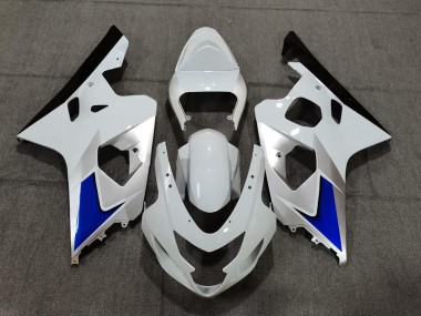 2004-2005 Estilo Azul Blanco & Plateado Suzuki GSXR 600-750 Carenado Moto