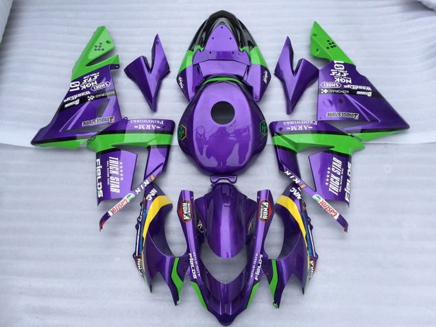 2004-2005 Estrella Truco Púrpura Verde Kawasaki ZX10R Carenado Moto 2004-2005 Estrella Truco Púrpura Verde Kawasaki ZX10R Carenado Moto