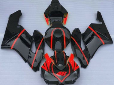 2004-2005 Negro Brillante & Rojo Honda CBR1000RR Carenado Moto