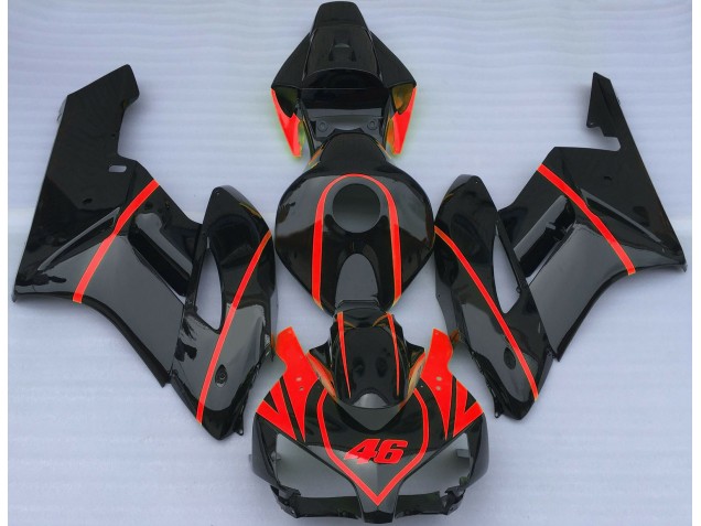 2004-2005 Negro Brillante & Rojo Honda CBR1000RR Carenado Moto 2004-2005 Negro Brillante & Rojo Honda CBR1000RR Carenado Moto