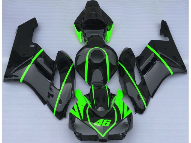 2004-2005 Negro Brillante & Verde Alta Visibilidad Honda CBR1000RR Carenado Moto 2004-2005 Negro Brillante & Verde Alta Visibilidad Honda CBR1000RR Carenado Moto