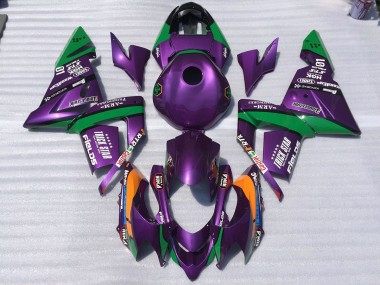 2004-2005 Púrpura & Verde Trickstar Kawasaki ZX10R Carenado Moto