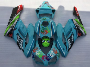 2004-2005 Tiburón Azul Claro Honda CBR1000RR Carenado Moto