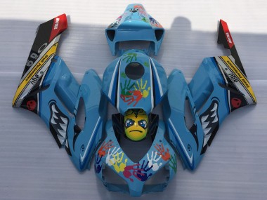 2004-2005 Tiburón Azul Honda CBR1000RR Carenado Moto