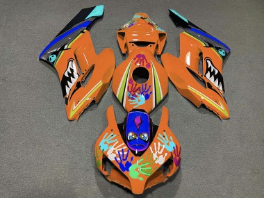 2004-2005 Tiburón Naranja Honda CBR1000RR Carenado Moto