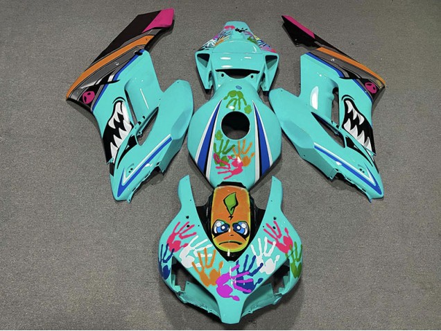 2004-2005 Tiburón Verde Azulado Honda CBR1000RR Carenado Moto 2004-2005 Tiburón Verde Azulado Honda CBR1000RR Carenado Moto