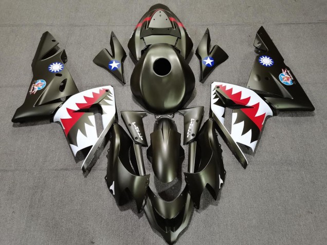 2004-2005 Tiburón Verde Militar Kawasaki ZX10R Carenado Moto 2004-2005 Tiburón Verde Militar Kawasaki ZX10R Carenado Moto