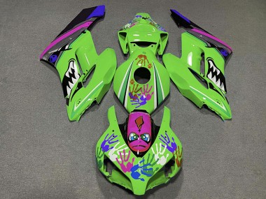 2004-2005 Tiburón Verde & Morado Honda CBR1000RR Carenado Moto
