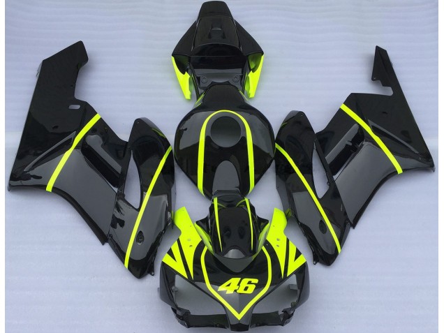 2004-2005 Todo Negro & Alta Visibilidad 46 Honda CBR1000RR Carenado Moto 2004-2005 Todo Negro & Alta Visibilidad 46 Honda CBR1000RR Carenado Moto
