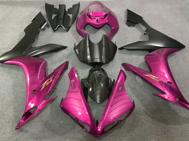 2004-2006 Estilo Rosa Intenso & Fibra De Carbono Yamaha R1 Carenado Moto