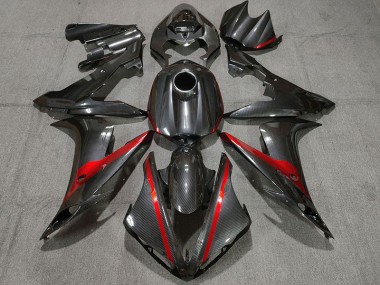 2004-2006 Fibra De Carbono Estilo Con Rojo Yamaha R1 Carenado Moto