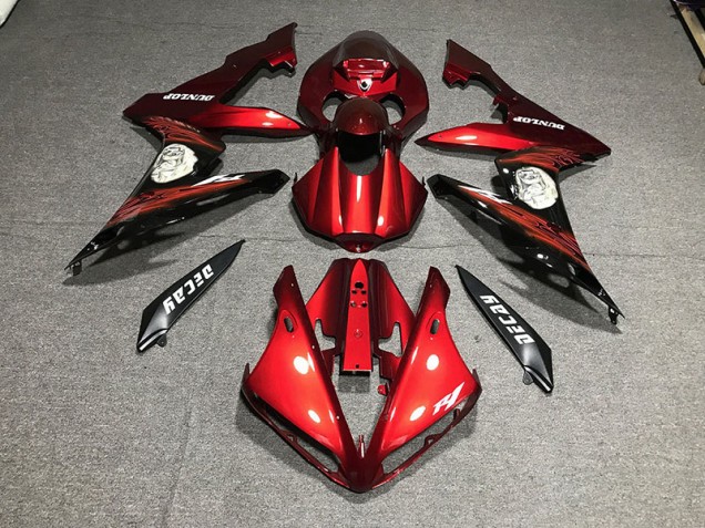 2004-2006 Rojo Brillante & Logotipos Yamaha R1 Carenado Moto