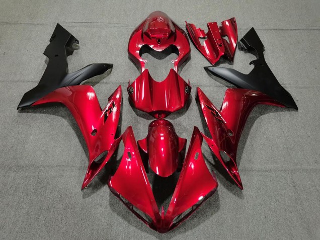 2004-2006 Rojo Caramelo & Negro Yamaha R1 Carenado Moto