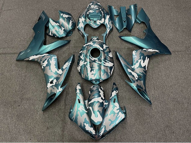 2004-2006 Verde Azulado Oscuro Camuflaje Yamaha R1 Carenado Moto 2004-2006 Verde Azulado Oscuro Camuflaje Yamaha R1 Carenado Moto
